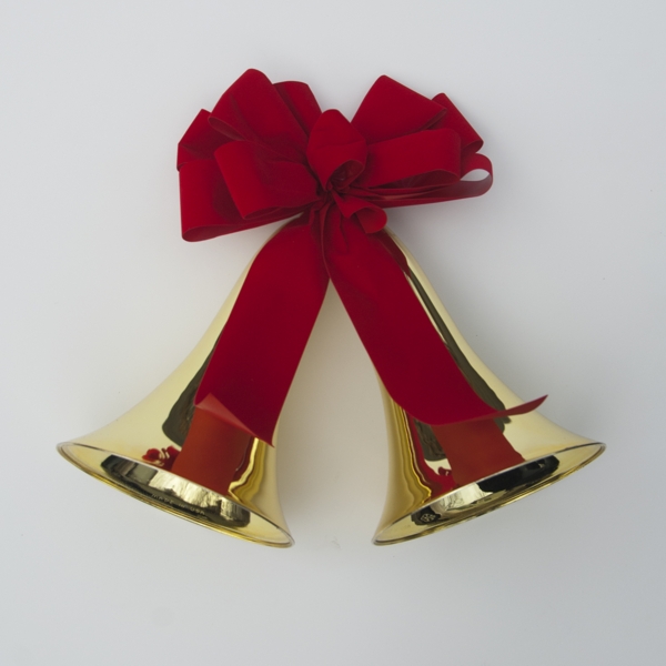 Gold Bells w/Red Bow